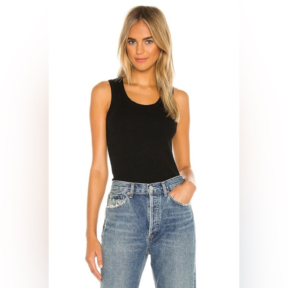 AGOLDE  Ribbed Poppy Tank in Black - Picture 1 of 11